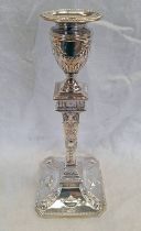 SILVER ADAMS STYLE CANDLESTICK BY JOSEPH RODGERS, SHEFFIELD 1898 - 25.