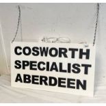 FORD 'COSWORTH SPECIALIST ABERDEEN' LIGHT UP GARAGE SIGN / ADVERTISING SIGN, BULB TO REAR,