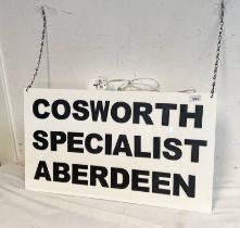 FORD 'COSWORTH SPECIALIST ABERDEEN' LIGHT UP GARAGE SIGN / ADVERTISING SIGN, BULB TO REAR,