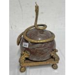 GILT METAL AND HARDSTONE TABLE CENTRE,
