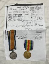 WW1 PAIR OF MEDALS TO ABLE SEAMAN A TEW ROYAL NAVY (SS 6641 A TEW AB RN)