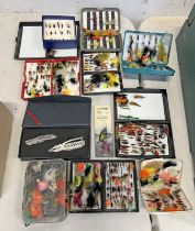 SELECTION OF VARIOUS FLY BOXES WITH CONTENTS OF VARIOUS FLIES