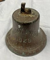 SHIPS BELL MARKED WILLIAM WILSON 1929 18CM TALL
