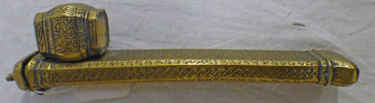 19TH CENTURY BRASS MIDDLE EASTERN OPIUM PIPE HOLDER LENGTH 24CM