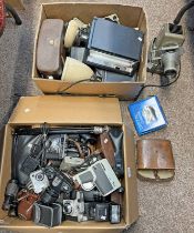LARGE SELECTION OF CAMERAS AND VIDEO CAMERAS TO INCLUDE CHINON 674M SUPER 8 VIDEO CAMERA,