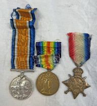 WW1 TRIO OF MEDALS TO DRIVER F ROYGERS , ROYAL FIELD ARTILLERY,