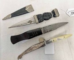 TWO SCOTTISH SGIAN DUBHS AND ONE OTHER KNIFE -3-