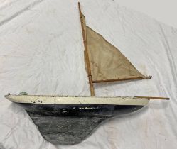 MODEL POND YACHT WITH SAIL 87CM LONG