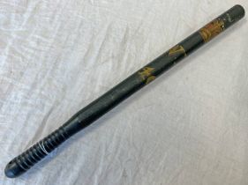 WILLIAM IV CONSTABULARY TRUNCHEON, BLACK BODY WITH CROWN ABOVE WR ABOVE 46,