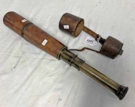 WW1 1916 BRITISH MILITARY RYLAND & SONS LTD TELESCOPE "TEL SIG MKIV ALSO GS" WITH LEATHER END CAPS