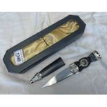 MACDONALD OF CLANRANALD SGIAN DUBH WITH BLADE IN BOX