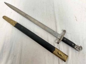 BRITISH 1887 PATTERN UN FULLERED SWORD BAYONET BY WILKINSON WITH 46.