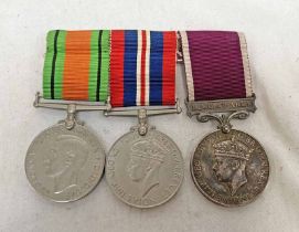 PRIVATE WP DEAKIN, DUKE OF CORNWALLS LIGHT INFANTRY WAR MEDAL GROUP, DEFENCE AND WAR MEDALS,