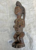 TRIBAL AFRICAN WOOD FEMALE FERTILITY FIGURE,