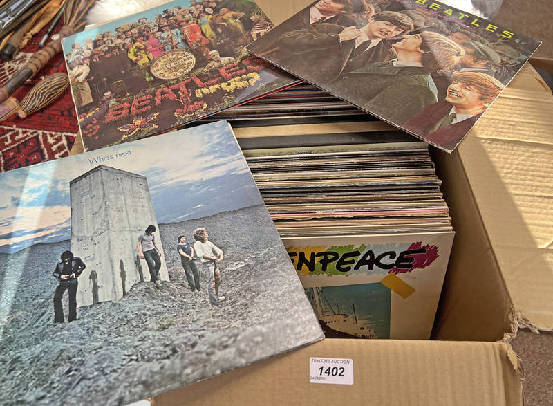 SELECTION OF VARIOUS LP'S, RECORDS, ETC IN 1 BOX TO INCLUDE BEATLES, QUEEN, TINA TURNER,