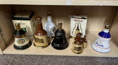 SELECTION OF VARIOUS BELLS PORCELAIN WHISKY DECANTERS