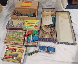 SELECTION OF VARIOUS TIN TOYS INCLUDING KAY TRACKLESS TRAIN SET, TOBY MECHANICAL ROADSTER,