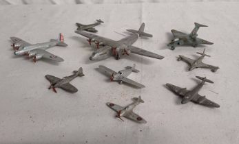 SELECTION OF DINKY TOYS MODEL AIRCRAFT INCLUDING ARMSTRONG WHITWORTH, GLOSTER JAVELIN,
