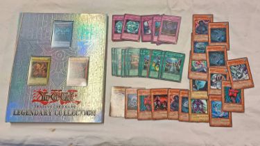 YUGIOH STARTER DECK TOGETHER WITH FOLDER WITH NON PLAYING DECORATIVE CARDS & EMPTY PACKETS