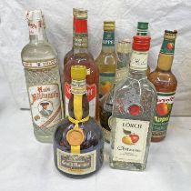 SELECTION OF LIQUEURS TO INCLUDE GRAND MARINER, LORCH, SCHONAUER,