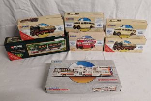 SEVEN CORGI MODEL VEHICLES SETS INCLUDING 97065 - STAGECOACH SET,