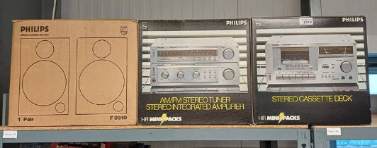 PHILIPS F6312 STEREO CASSETTE DECK TOGETHER WITH F2312 - STEREO TUNER,