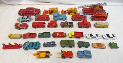 SELECTION OF PLAYWORN DINKY, CORGI, MATCHBOX ETC MODEL VEHICLES INCLUDING ROLLS ROYCE CORNICHE,