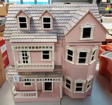 WOODEN TWO STOREY DOLLS HOUSE