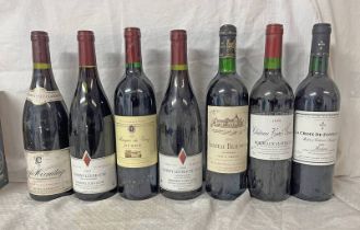 7 BOTTLES OF RED WINE TO INCLUDE CHATEAU BEAUMONT 1989 HAUT- MEDOC,