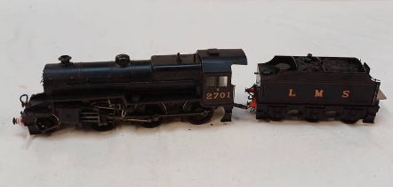 OO GAUGE SCRATCH/KIT BUILT LMS HUGHES/FOWLER SP4F "CRAB" 2-6-0 RN 2701 STEAM LOCOMOTIVE & TENDER