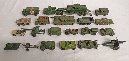 VARIOUS MILITARY RELATED DINKY TOY MODEL VEHICLES INCLUDING 660 - THORNYCROFT MIGHTY ANTAR TANK
