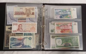 ALBUM OF VARIOUS WORLD BANKNOTES INCLUDE EGYPT, RHODESIA, NIGERIA, ZIMBABWE, CONGO, UGANDA,