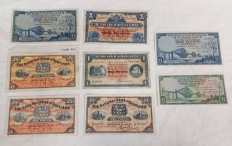 8 X £1 BANKNOTES TO INCLUDE 1937, 1953 AND 1958 NATIONAL BANK OF SCOTLAND,