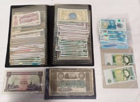ALBUM OF VARIOUS WORLD BANKNOTES TO INCLUDE 1903 ULSTER BANK LIMITED ONE POUND NOTE,