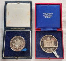 TWO MONTROSE ACADEMY WHITE METAL MEDALS AWARDED TO RONALD OSBOURNE HARRIS,