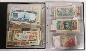 ALBUM OF VARIOUS WORLD BANKNOTES TO INCLUDE JERSEY, SURINAME, PORTUGAL, POLAND, TURKEY, FRANCE,