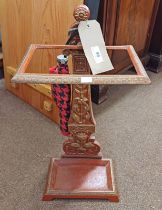 PAINTED RED & GILT CAST IRON STICK STAND.