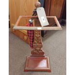 PAINTED RED & GILT CAST IRON STICK STAND.