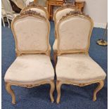 SET OF 4 LATE 19TH CENTURY CHAIRS WITH PADDED BACKS ON SHAPED SUPPORTS