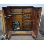 EARLY 20TH CENTURY MAHOGANY WARDROBE WITH 2 PANEL DOORS OPENING TO FITTED INTERIOR LABELLED