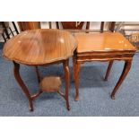 20TH CENTURY MAHOGANY CANTEEN TABLE WITH LIFT UP TOP ON SHAPED SUPPORTS - NO CONTENTS & MAHOGANY