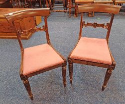 PAIR OF 19TH CENTURY ROSEWOOD HAND CHAIRS ON DECORATIVE REEDED SUPPORTS