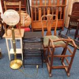 MAHOGANY TOWEL RAIL, ELM CHILD'S CHAIR,