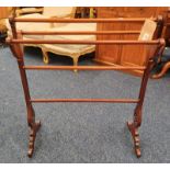 19TH CENTURY MAHOGANY TOWEL RAIL WITH SHAPED ENDS