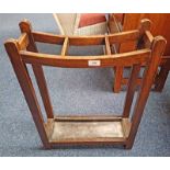 EARLY 20TH CENTURY OAK STICK STAND 65 CM TALL X 48 CM WIDE