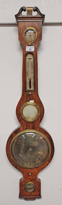 EARLY 20TH CENTURY ROSEWOOD BAROMETER LABELLED ABBEY,