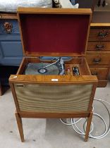 WALNUT CASED HACKER 'SERENADE' WITH AT6 MK#A GARRAND TURNTABLE & SELECTION OF RECORDS