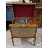 WALNUT CASED HACKER 'SERENADE' WITH AT6 MK#A GARRAND TURNTABLE & SELECTION OF RECORDS