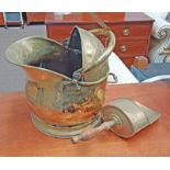 BRASS HELMET COAL SCUTTLE