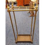 BRASS STICK STAND WITH CAST METAL BASE,